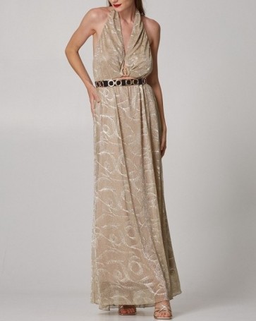 Μάξι lurex φόρεμα Lynne με μεταλλική λεπτομέρεια Χρυσό