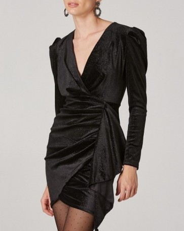 Μίνι φόρεμα Lynne με όψη βελούδου και glitter Μαύρο
