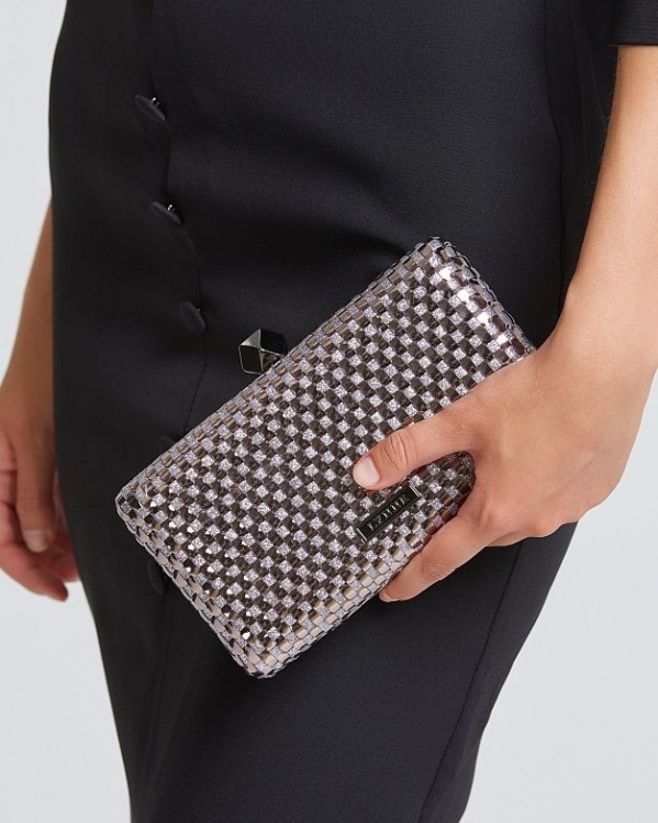 Τσάντα clutch Lynne με woven glitter Μαύρο