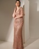 Φόρεμα maxi με glitter Bellona Gold Pink