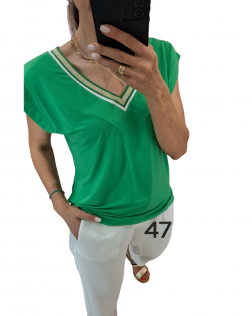 Μπλούζα Passager ελαστική με λεπτομέρεια στο V Πράσινο